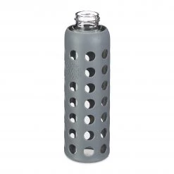 Relaxdays Glasflasche mit Bambusdeckel 550ml - Grau - Durchscheinend - Braun -Kannen & Krüge Verkaufsgeschäft 0633a0edcda64acd8d2ee025e5d22478