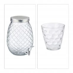 Relaxdays Getränkespender Set mit Gläsern -Kannen & Krüge Verkaufsgeschäft 093b0002b4fd4cc8880d67339b79a678