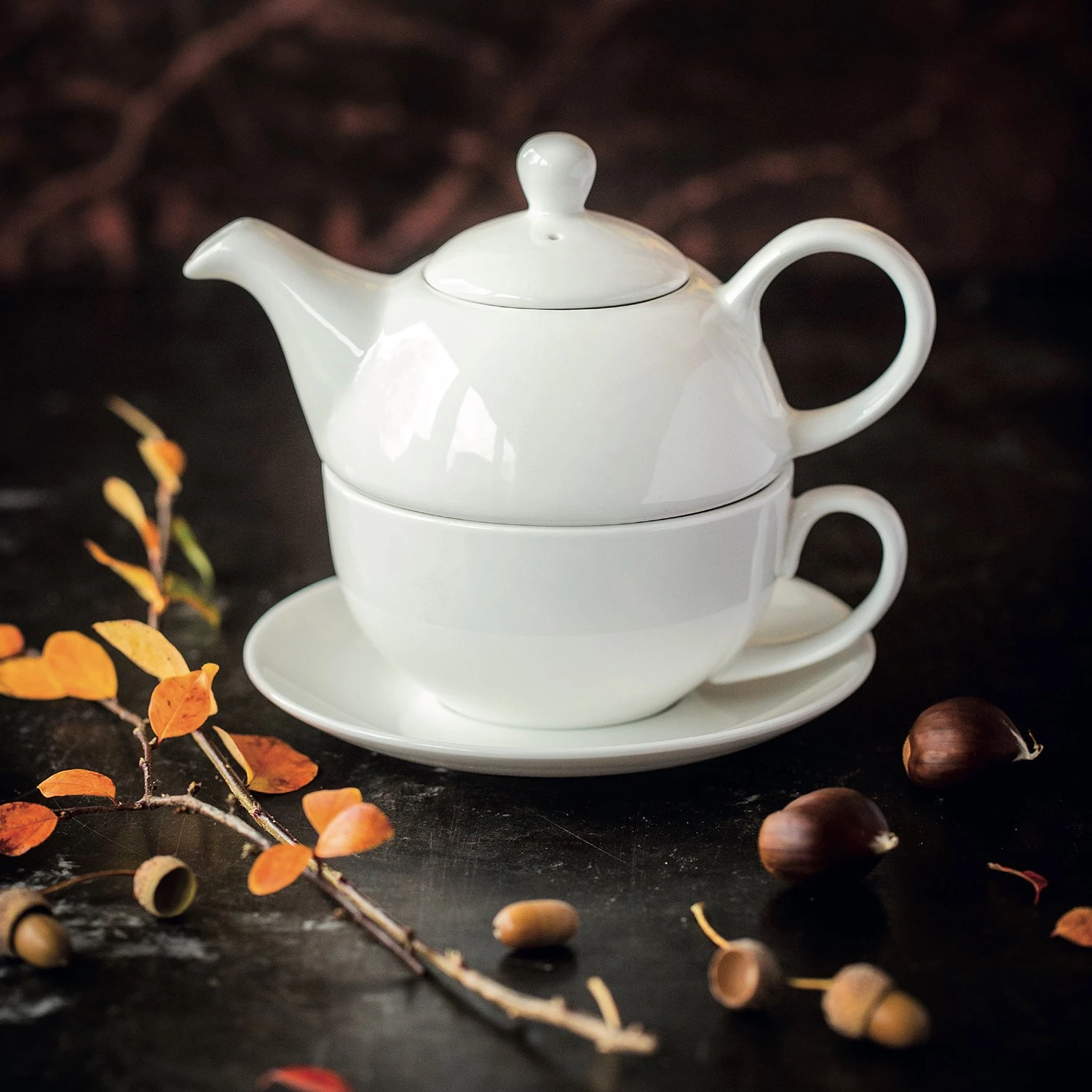 Maxwell & Williams Teekanne Round (3-teilig) - Porzellan - Weiß - Fassungsvermögen: 0,45 L 2 Maxwell & Williams Teekanne Round (3-teilig) - Porzellan - Weiß - Fassungsvermögen: 0,45 L – Bild 2