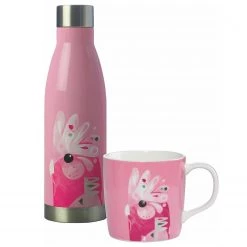 Maxwell & Williams Drink-Set Galah (2-teilig) - Porzellan / Edelstahl - Mehrfarbig