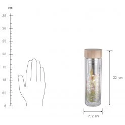 Butlers Teeflasche TEA TENDER II - Borosilikatlgas / Edelstahl / Bambus - Mehrfarbig -Kannen & Krüge Verkaufsgeschäft 1000336976 220225 500 SKETCH DETAILS P000000001000336976 sketch