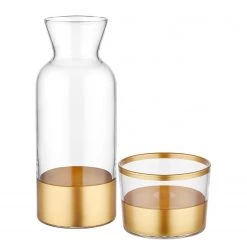 Hermia Karaffe Patio - Klarglas - Gold