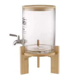 Butlers Getränkespender KARLTON BROS. - Glas / Bambus - Transparent / Natur -Kannen & Krüge Verkaufsgeschäft 1000344031 220406 040 DETAILS P000000001000344031