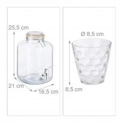 Relaxdays Getränkespender Set mit Gläsern -Kannen & Krüge Verkaufsgeschäft 105110701b044e15a9a0485d73d41292