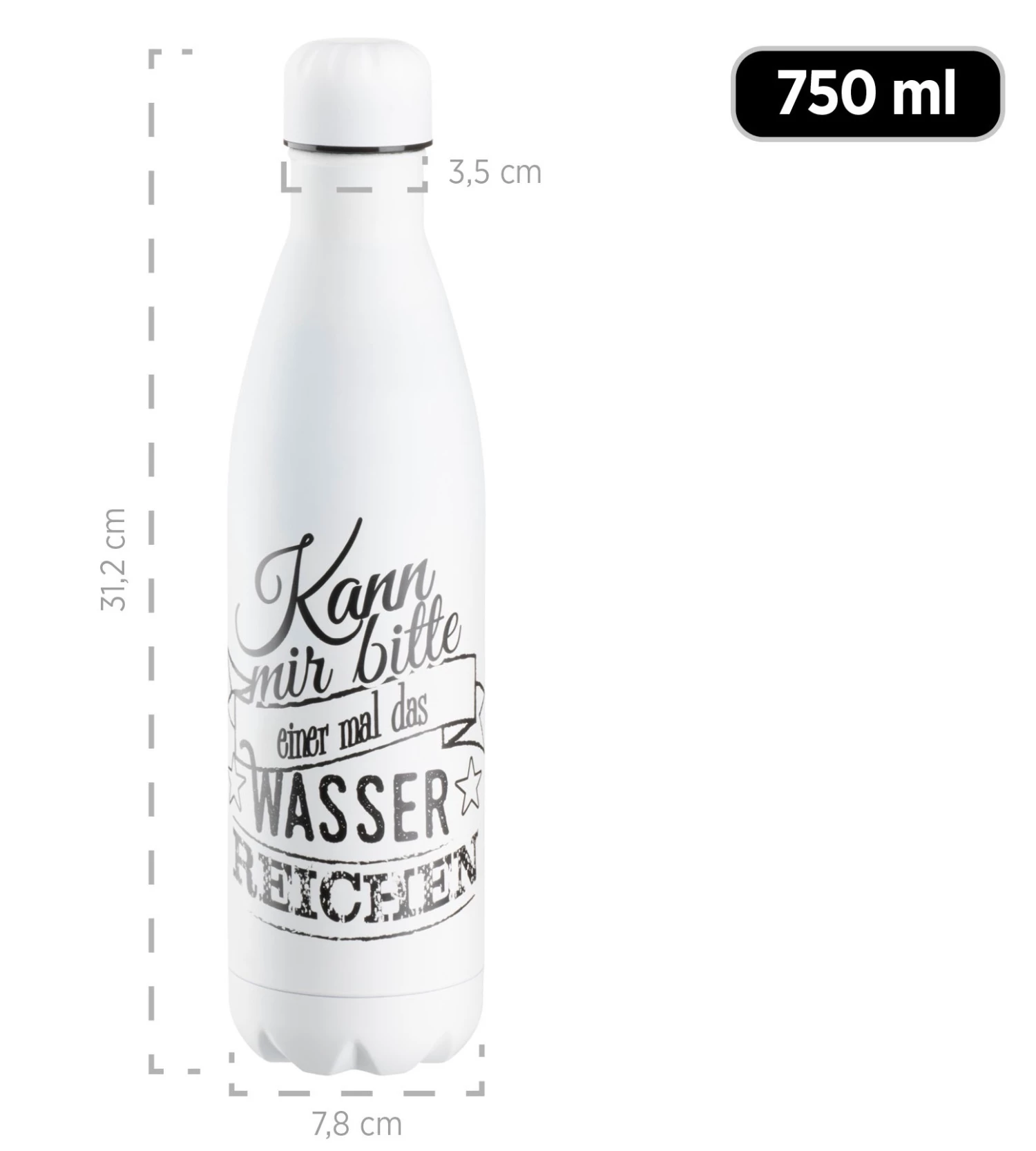 Mäser Vakuum Isolierflasche, Edelstahl - - Weiß 2 Mäser Vakuum Isolierflasche, Edelstahl - - Weiß – Bild 2