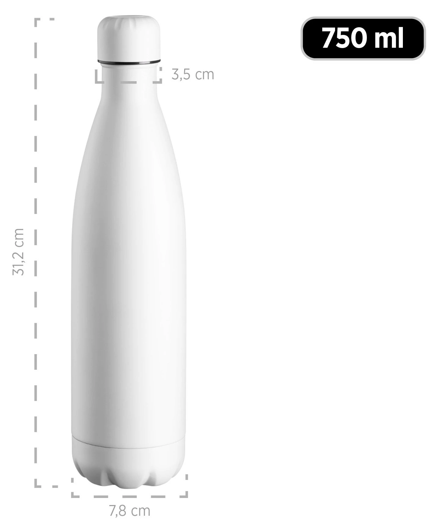Mäser Vakuum Isolierflasche, Edelstahl - - Weiß 2 Mäser Vakuum Isolierflasche, Edelstahl - - Weiß – Bild 2