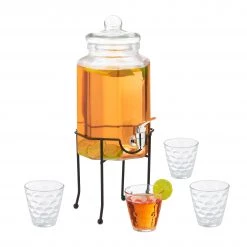 Relaxdays Getränkespender Set mit Zapfhahn