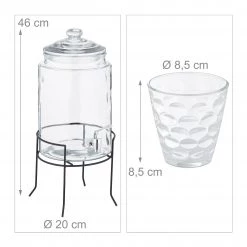 Relaxdays Getränkespender Set mit 4 Trinkgläsern 17 Relaxdays Getränkespender Set mit 4 Trinkgläsern -Kannen & Krüge Verkaufsgeschäft 7c97823e31f744dc865296600cbc1abf