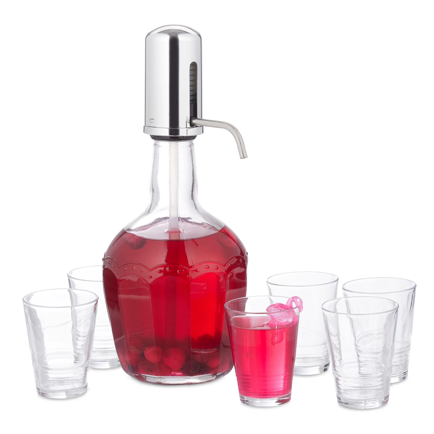 Relaxdays Wasserspender Set mit 6 Gläsern 1 Relaxdays Wasserspender Set mit 6 Gläsern