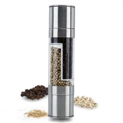 Intirilife Pfeffermühle 2in1 in SILBER TRANSPARENT