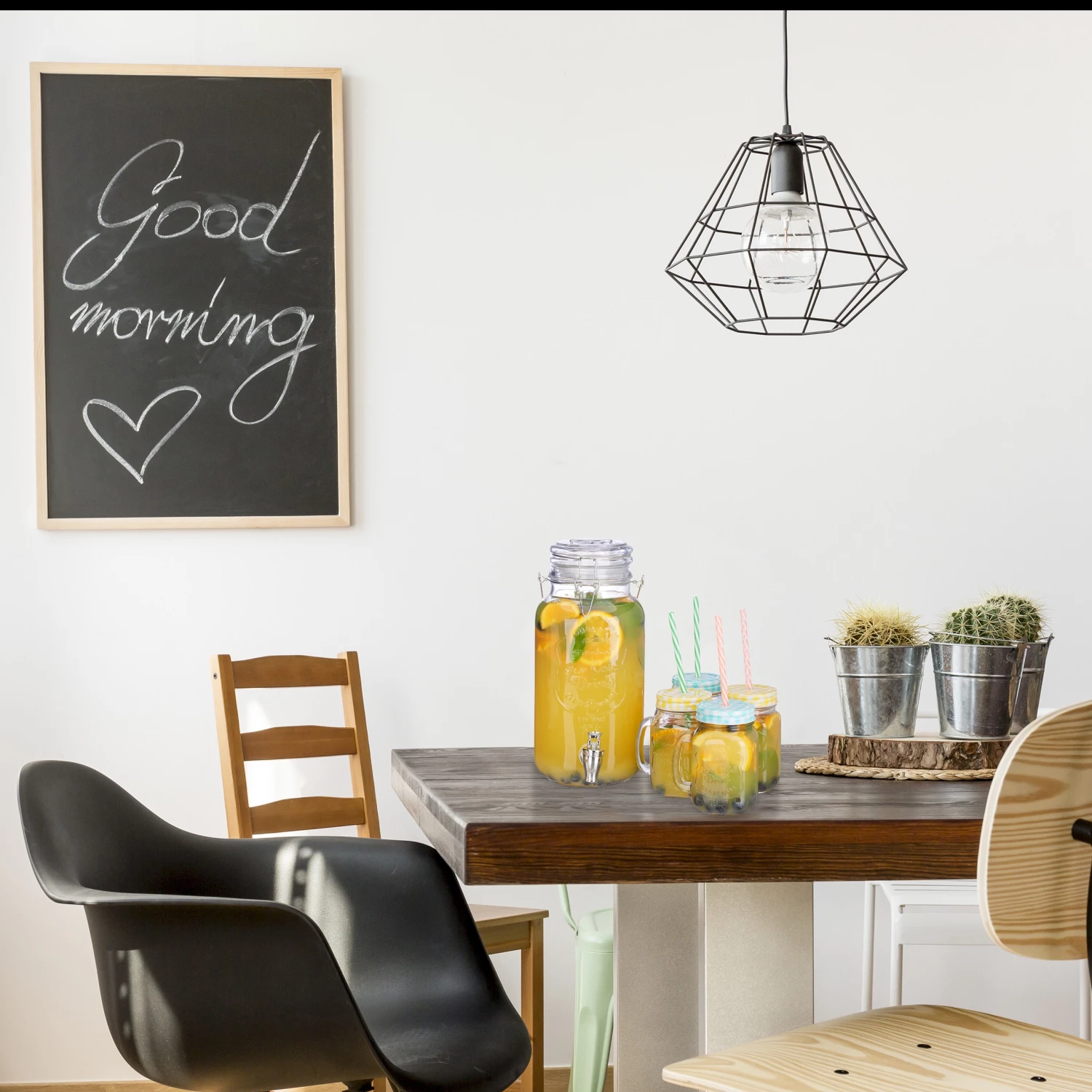 Relaxdays Getränkespender Set 4 Gläser 2 Relaxdays Getränkespender Set 4 Gläser – Bild 2