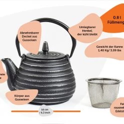 JA-UNENDLICH Classic 0.8l Teekanne Gusseisen -Kannen & Krüge Verkaufsgeschäft 9e708f76315f4cb3ad2837dff1457e26
