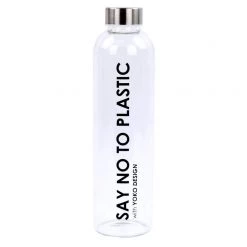 YOKO Glasflasche 750 ml "Sag nein zu Plastik"