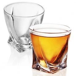 Intirilife 2x Whisky Glas 'TWISTED - 19 x 19 x 32 cm